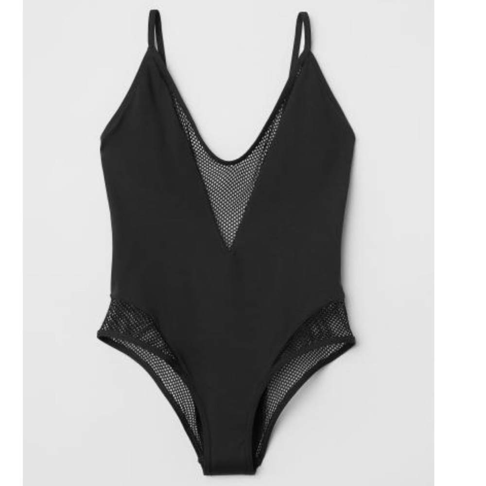 H&M black mesh swimsuit